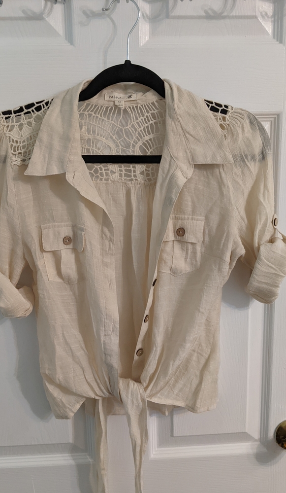 Crochet button down top